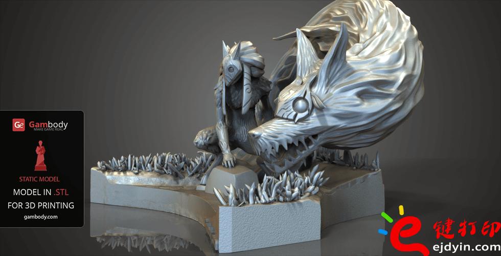 [超精致多圖]3D打印精致游戲動漫人物模型手板作品欣賞(帶下載地址)